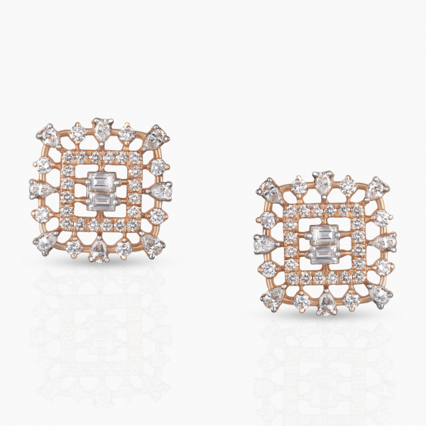 Square Diamond Studs