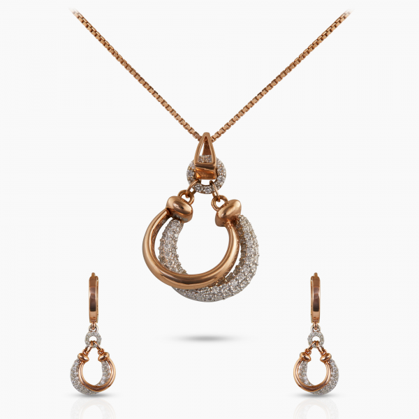 Horeshoe Diamond Pendant Set