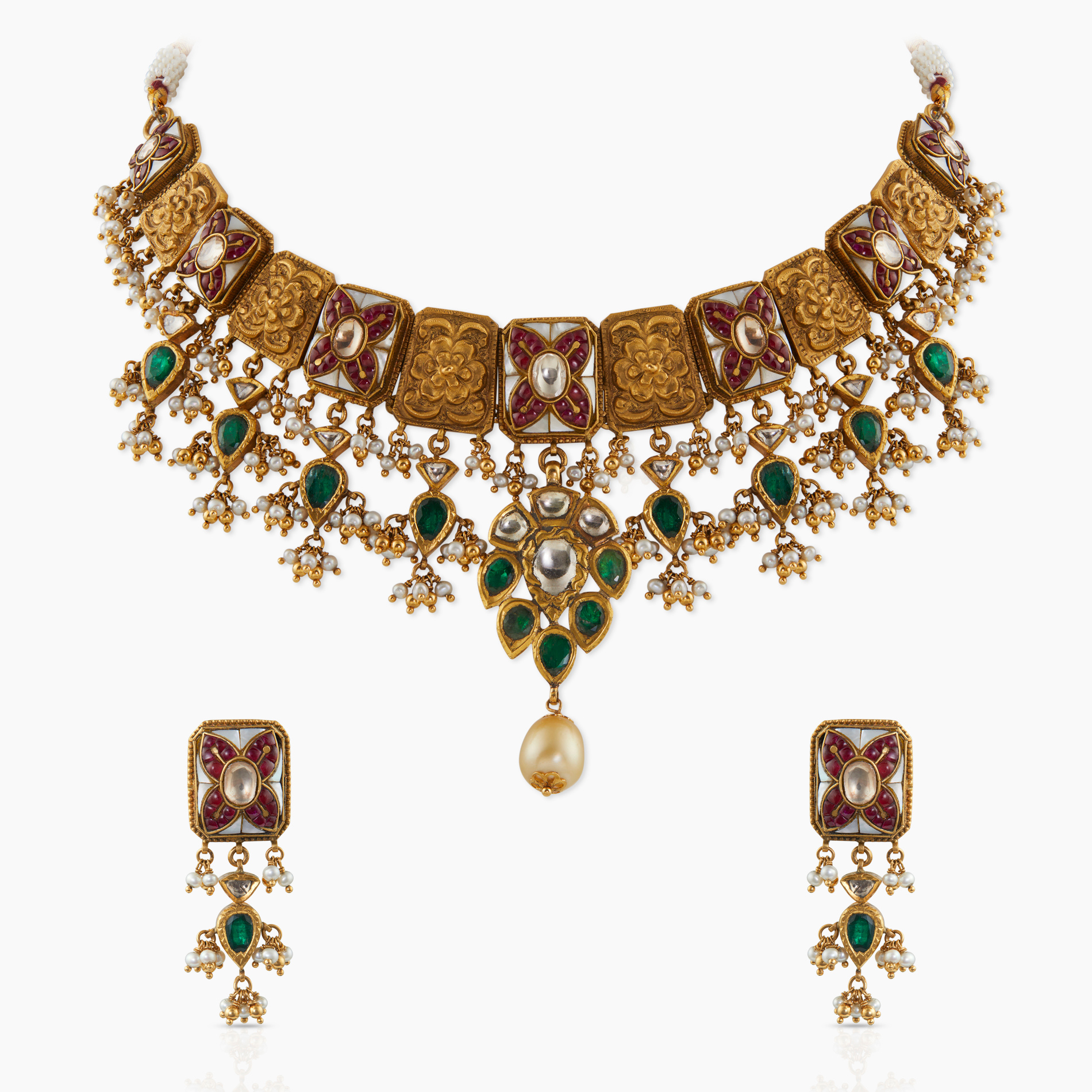 Antique Floral Necklace Set