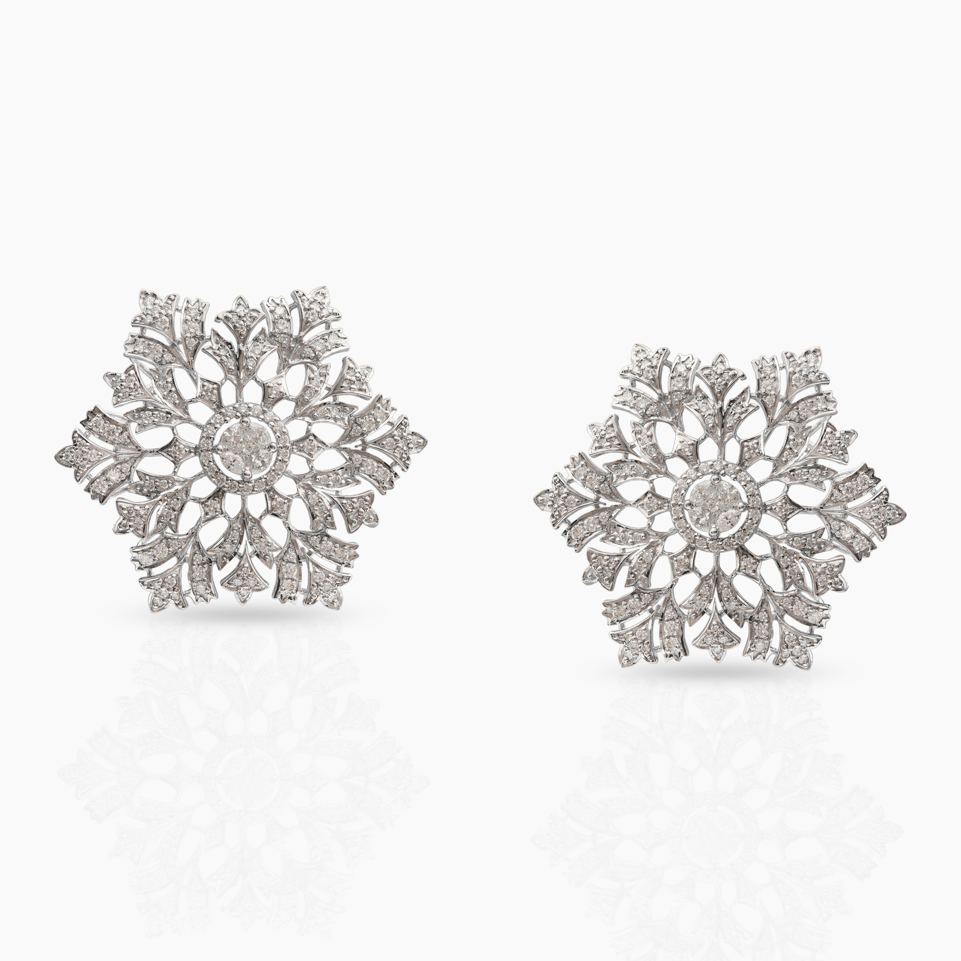 Diamond Snow Flake Studs
