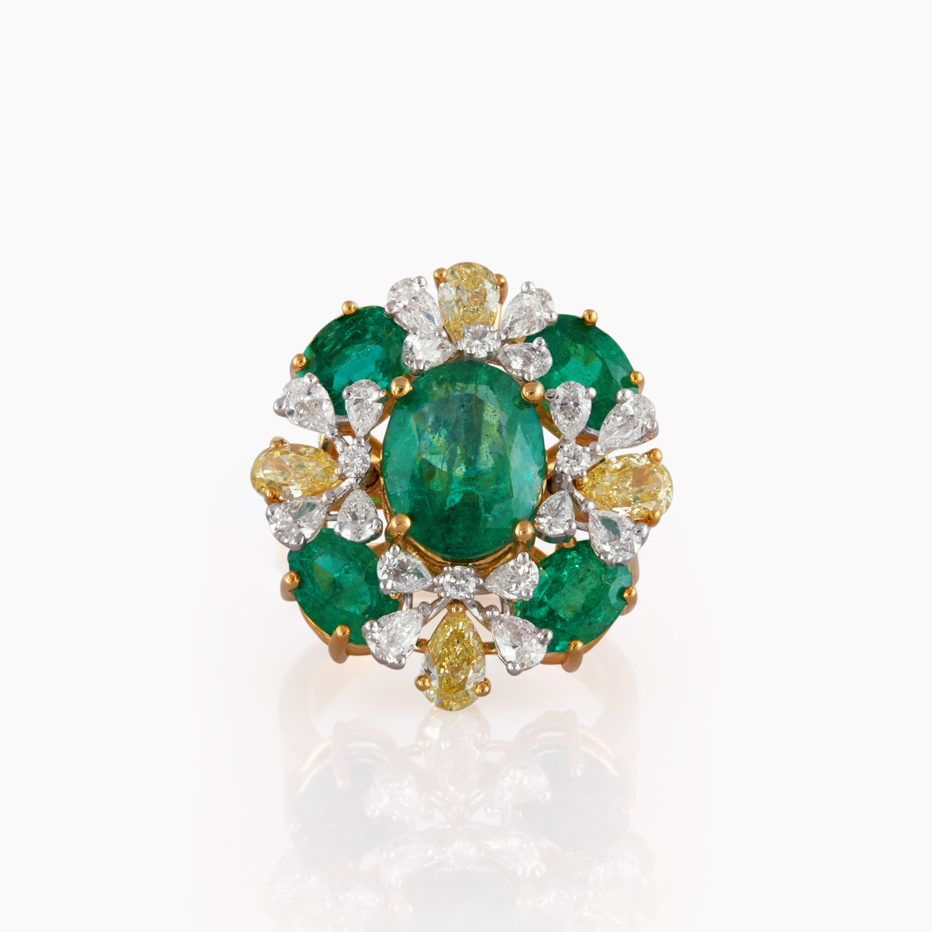 Yellow Diamond & Emerald Aranya Signature