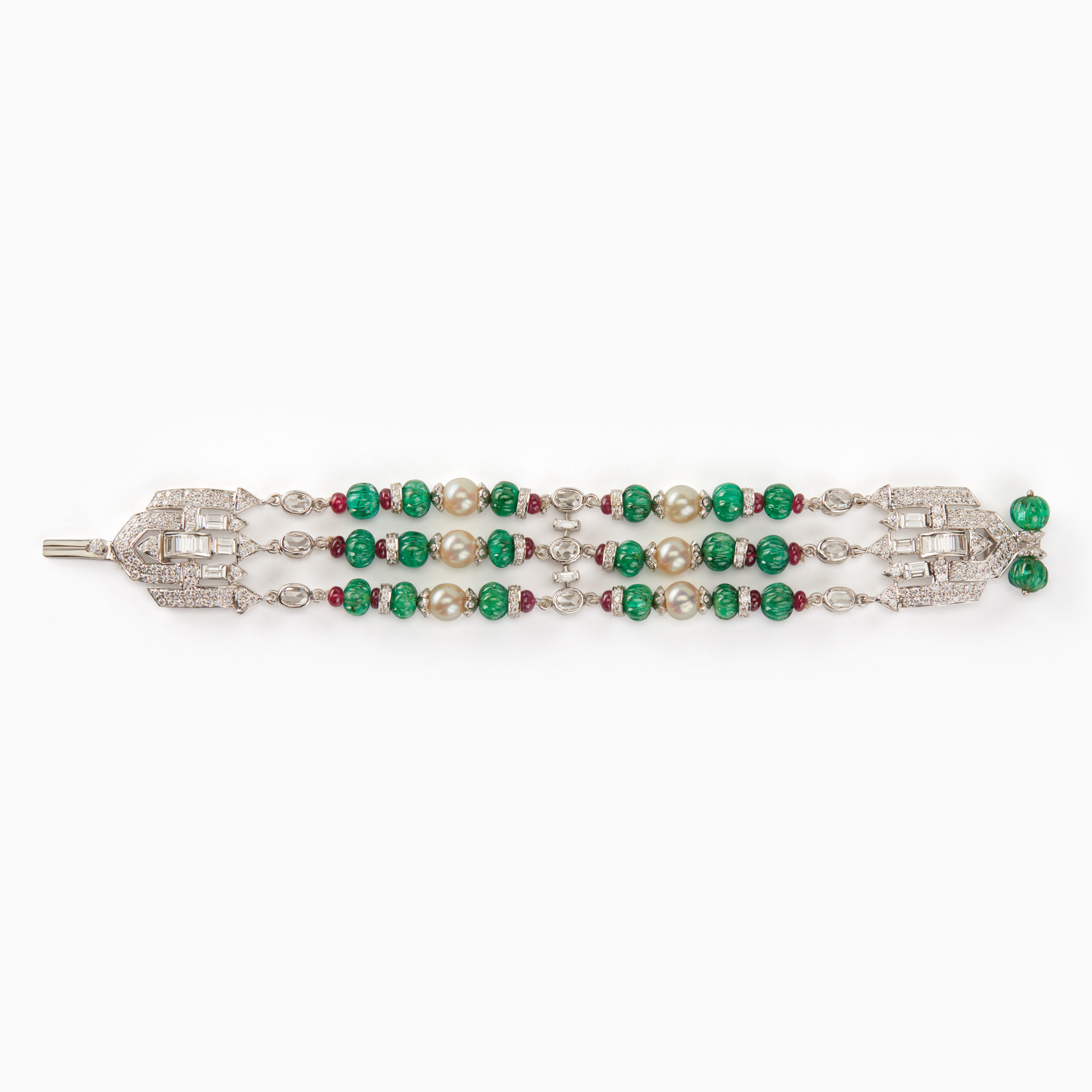 Vintage Emerald & Rosecut Bracelet