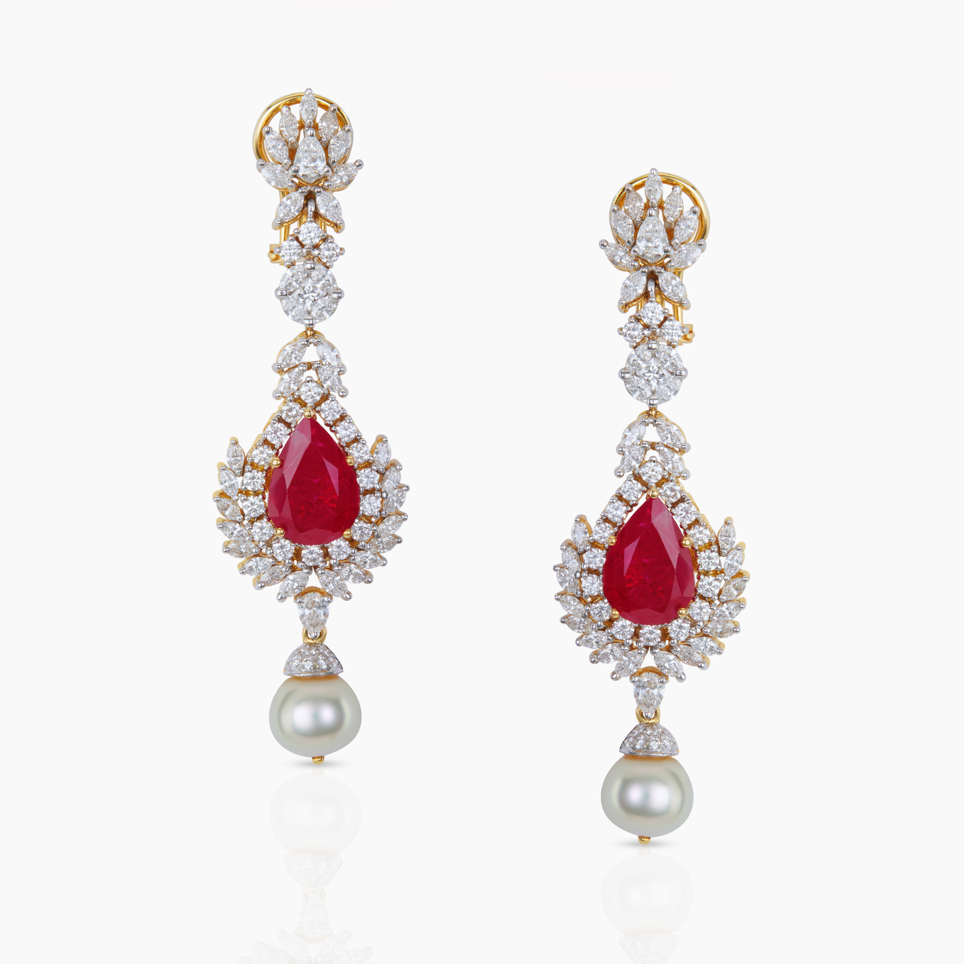 Long Red Stone Earrings