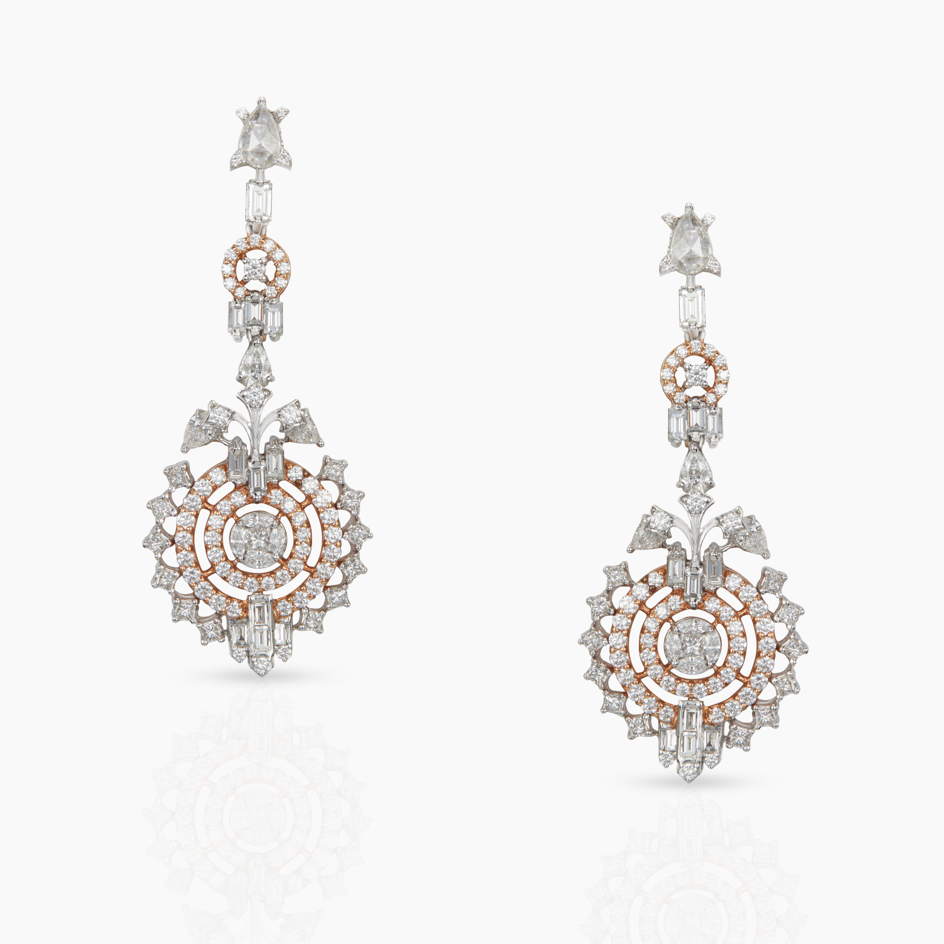 Statement All White Cocktail Earrings