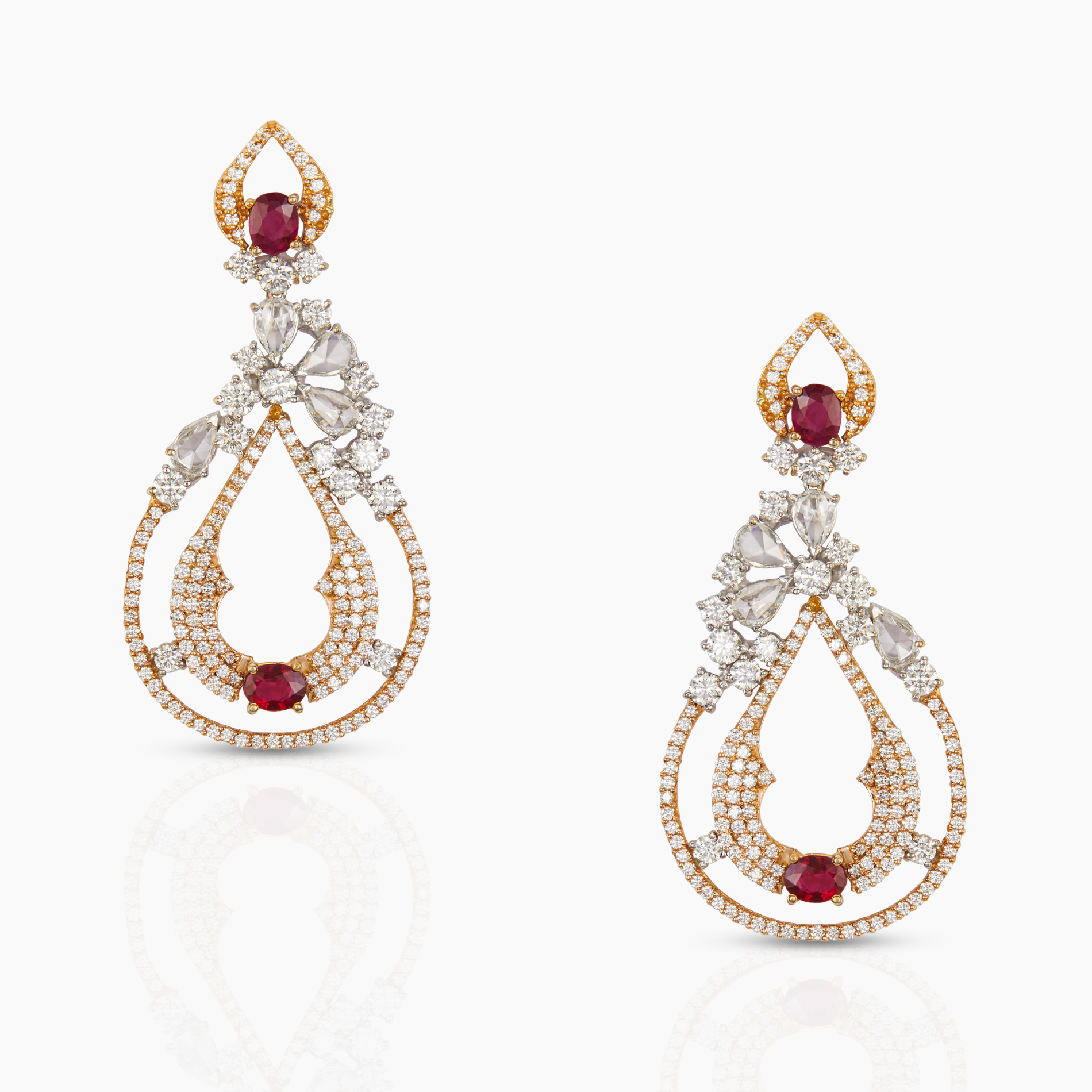Rosecut & Ruby Earrings