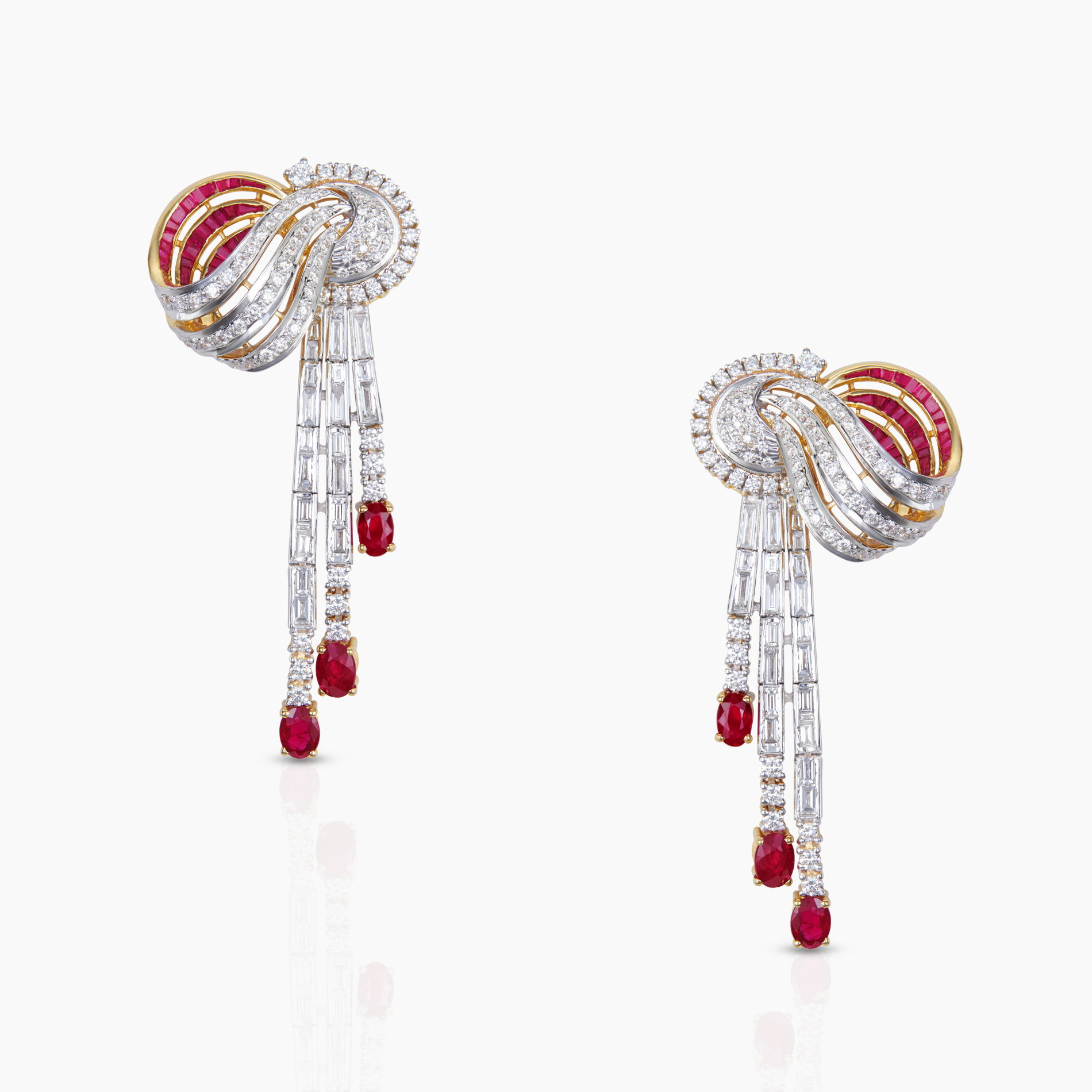 Vintage Themed Baguette Diamond Earrings