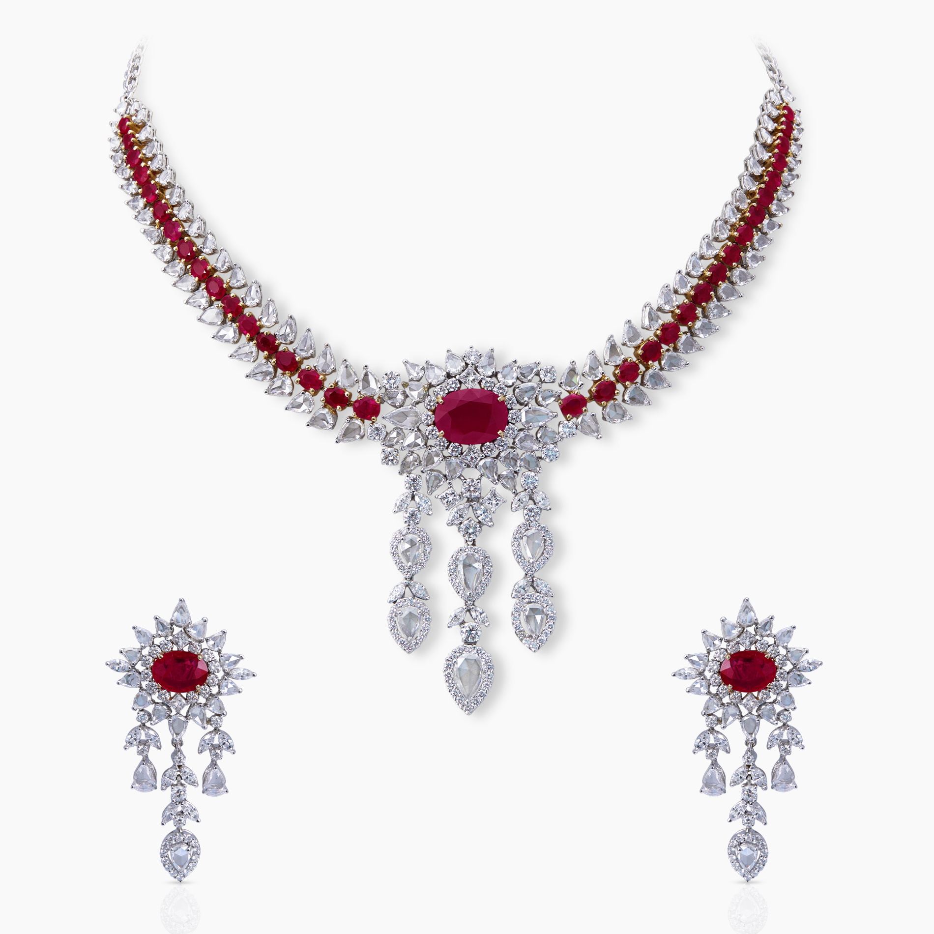Rosecut & Burma Ruby Necklace