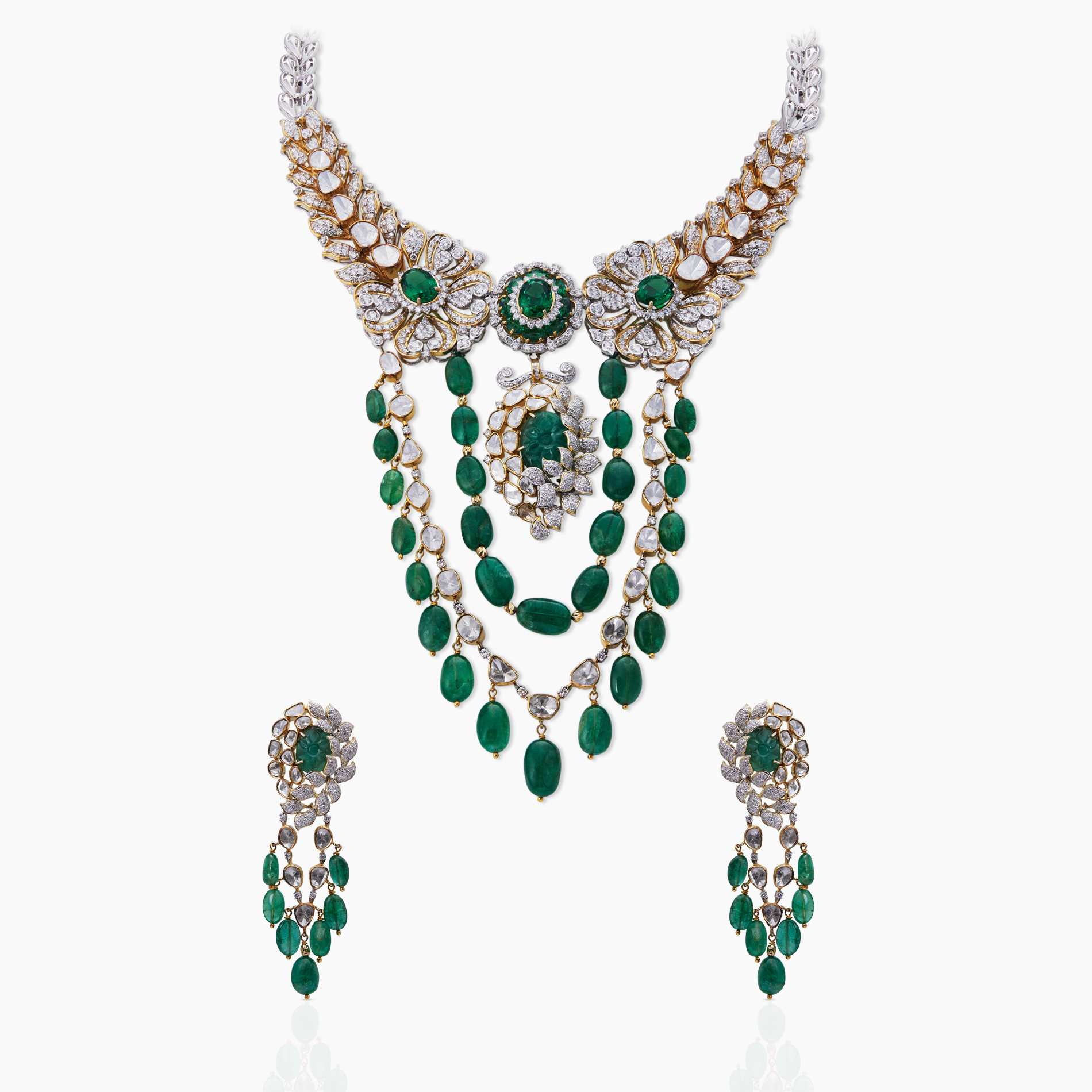 Emerald Gemstone Drape Necklace