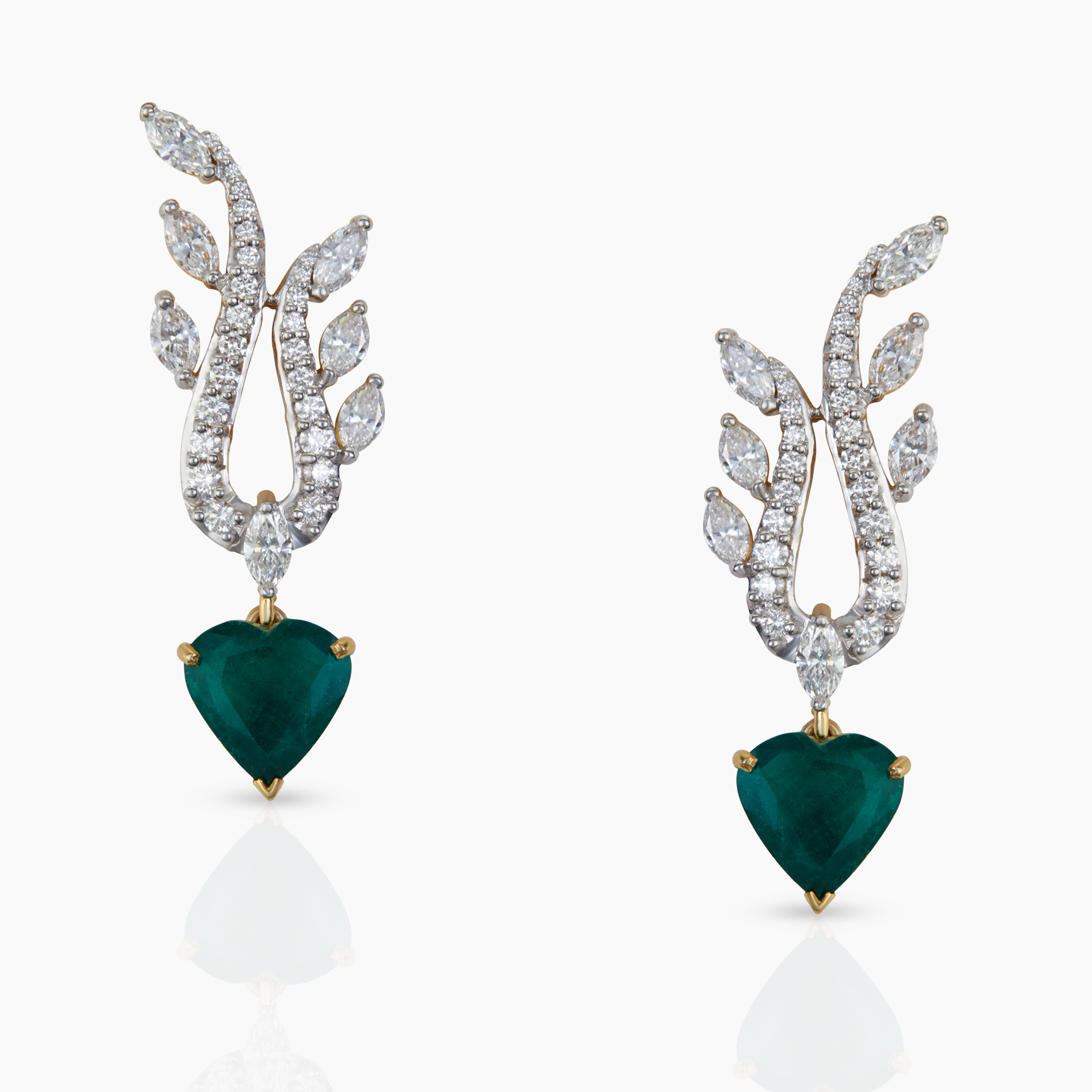 Heart Shaped Solitaire Hanging Earrings