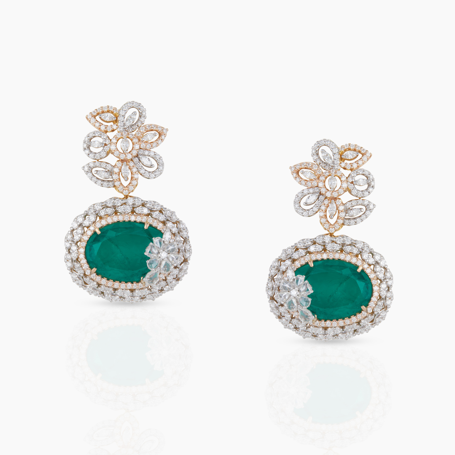 Evergreen Rosecut Floral Earrings