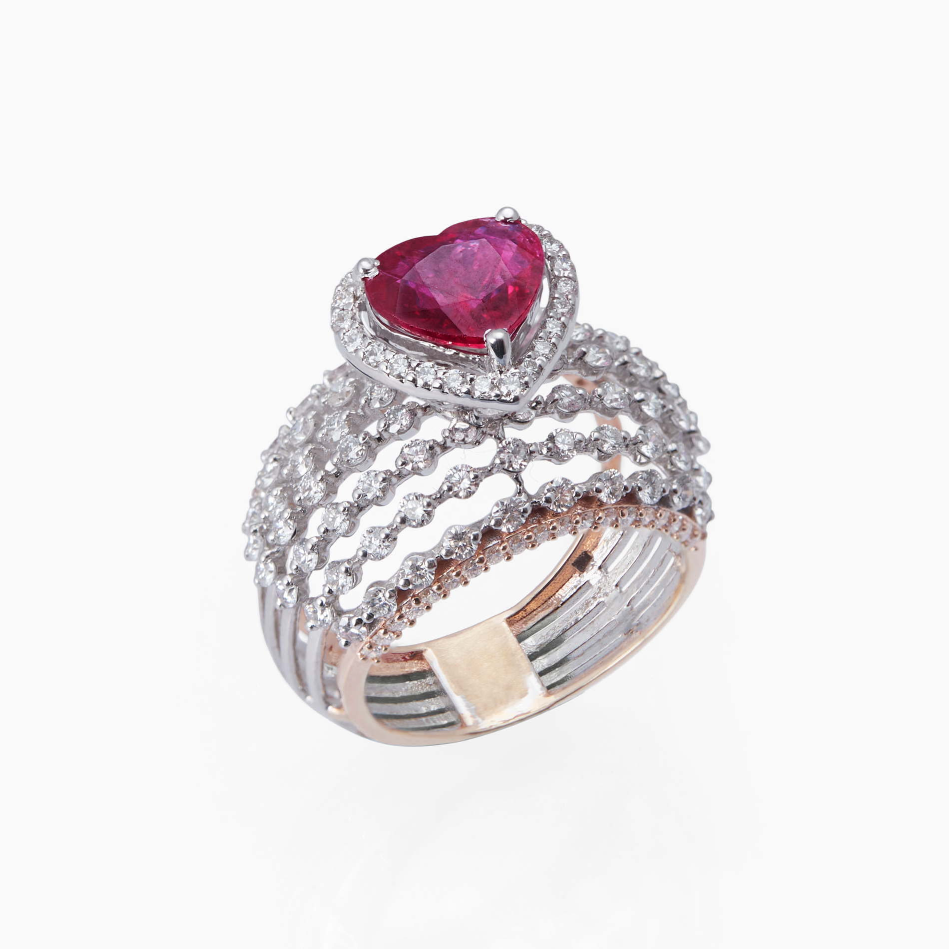 Crimson Love Solitaire Ring