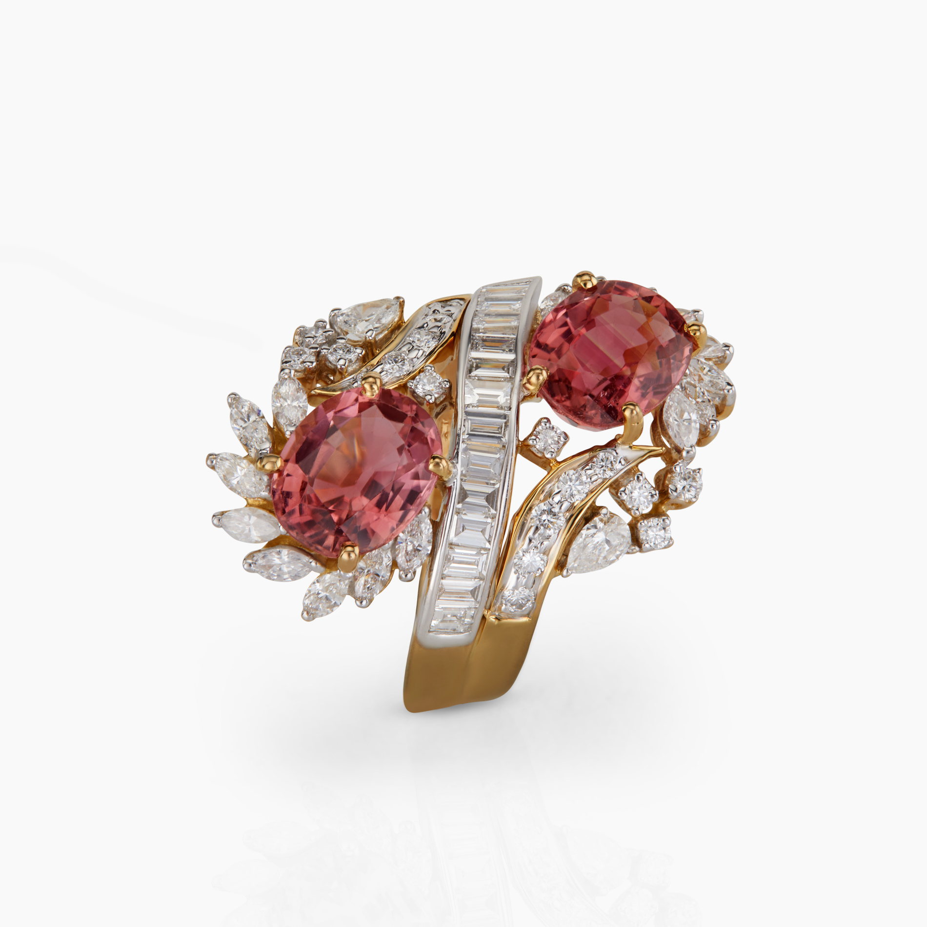 Classic Pink Tourmaline Diamond Ring