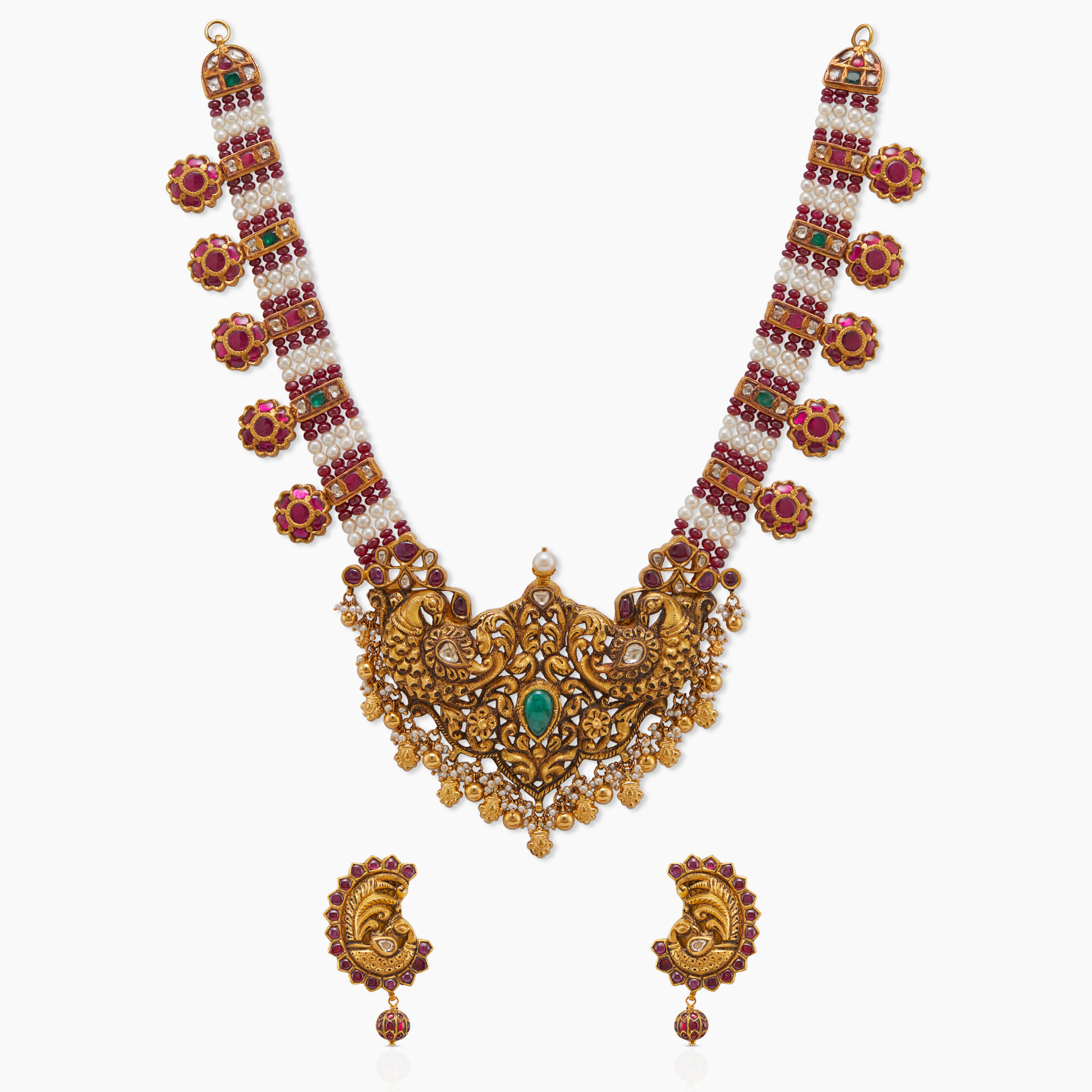 Ethereal Peacock Ruby Set