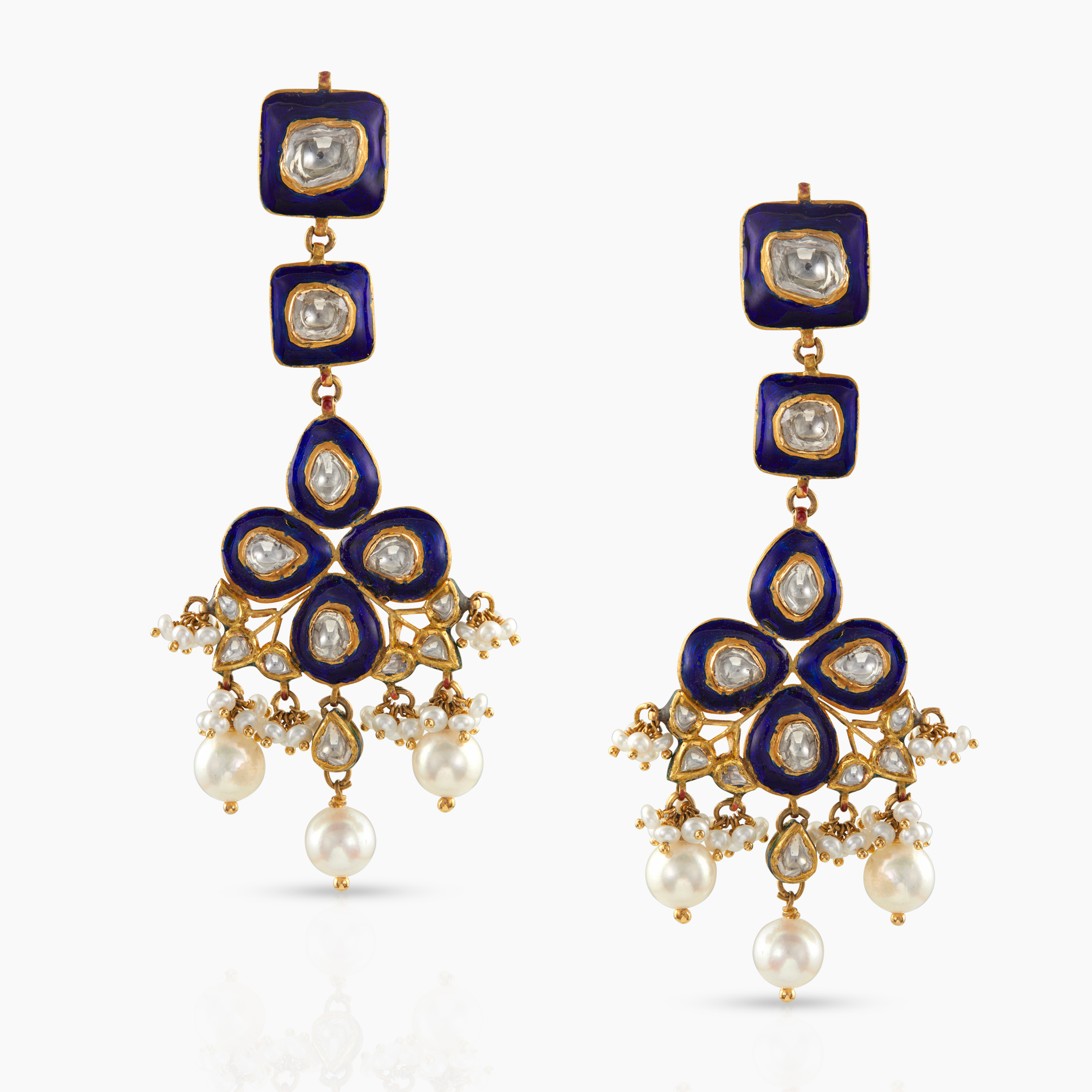 Blue Kundan Earrings