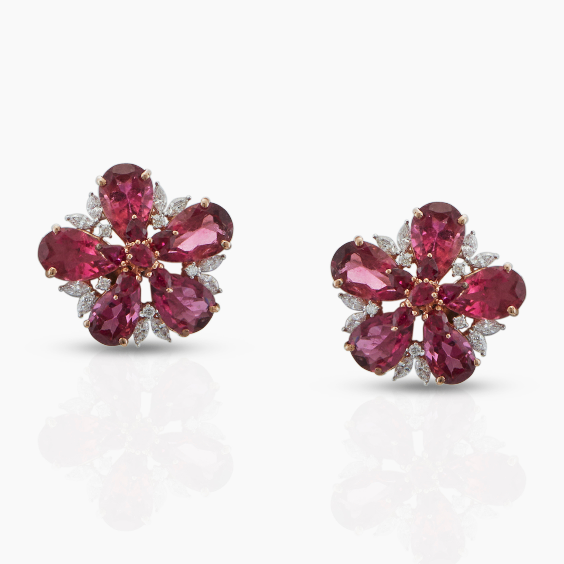 Rubillite Flower Petal Studs