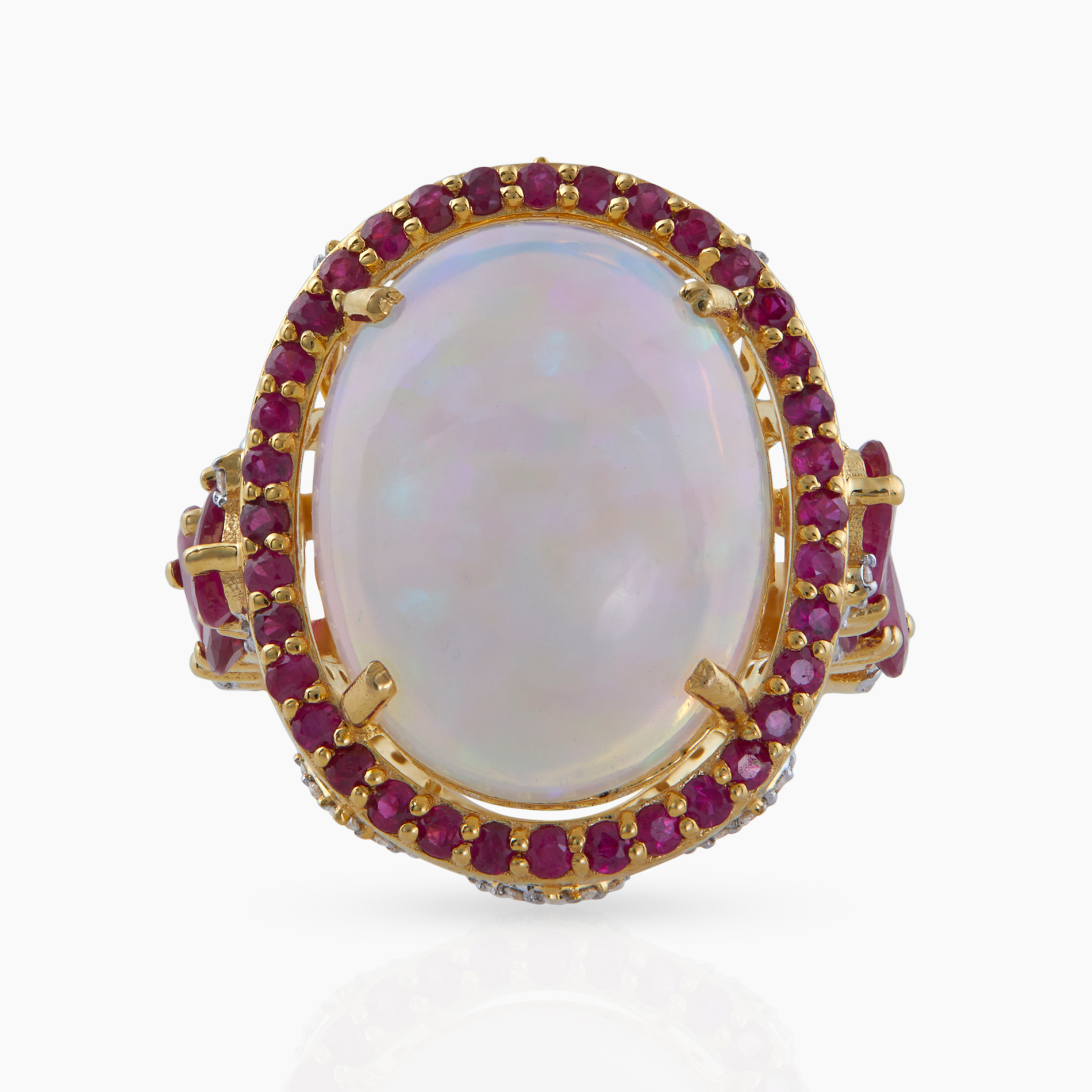 Opal & Ruby Classic Shakti Ring