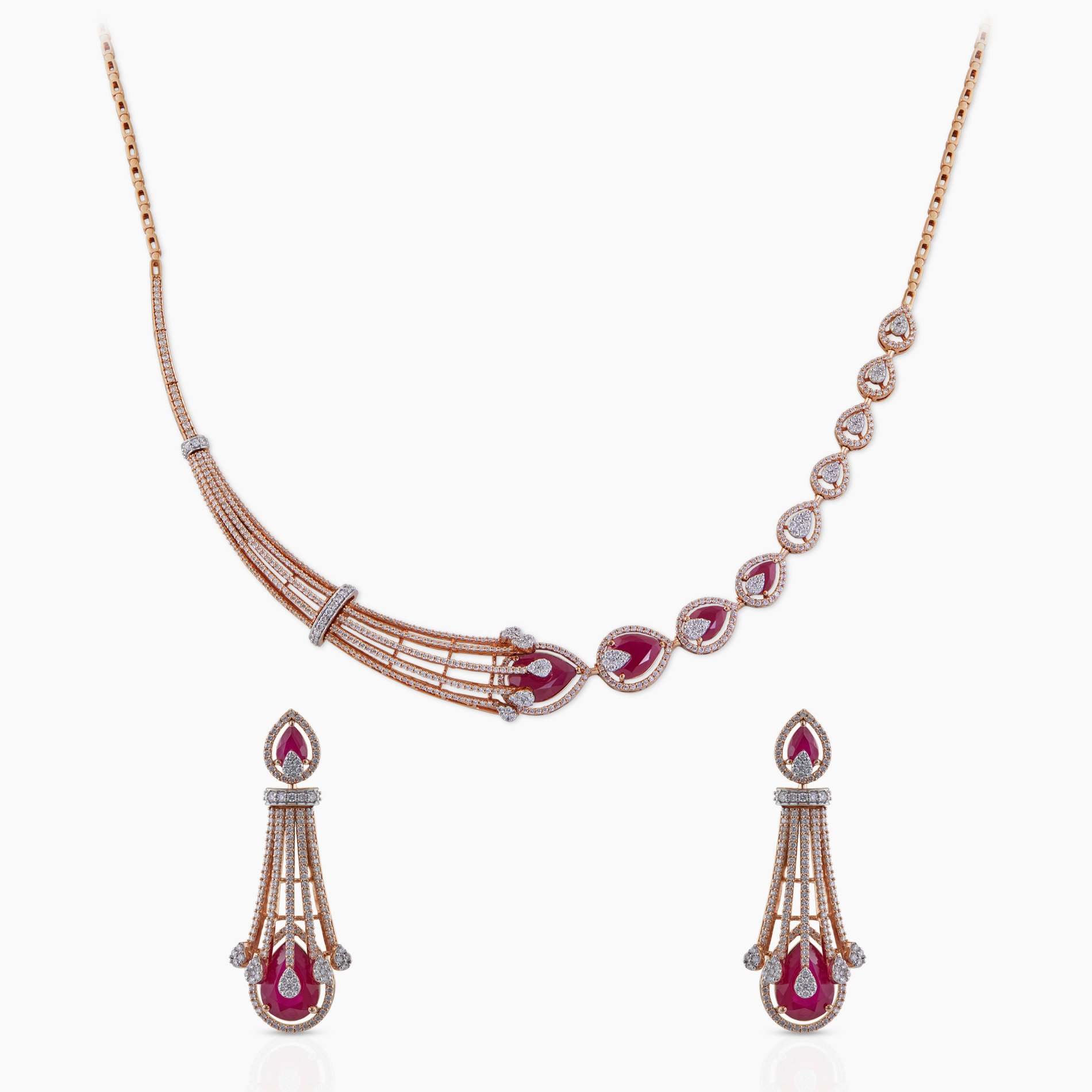 Ruby Droplet Necklace