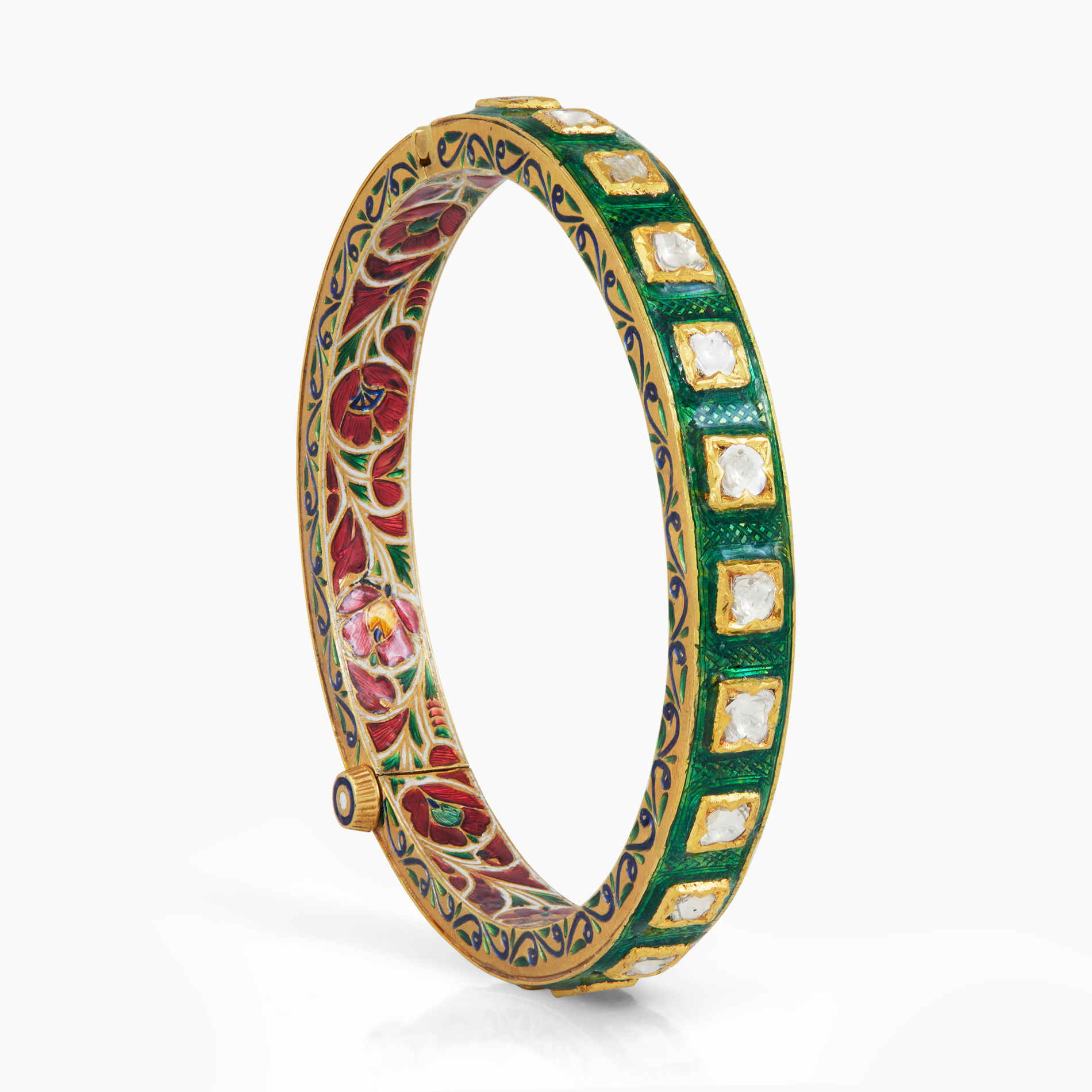Green Meenakari Polki Signature