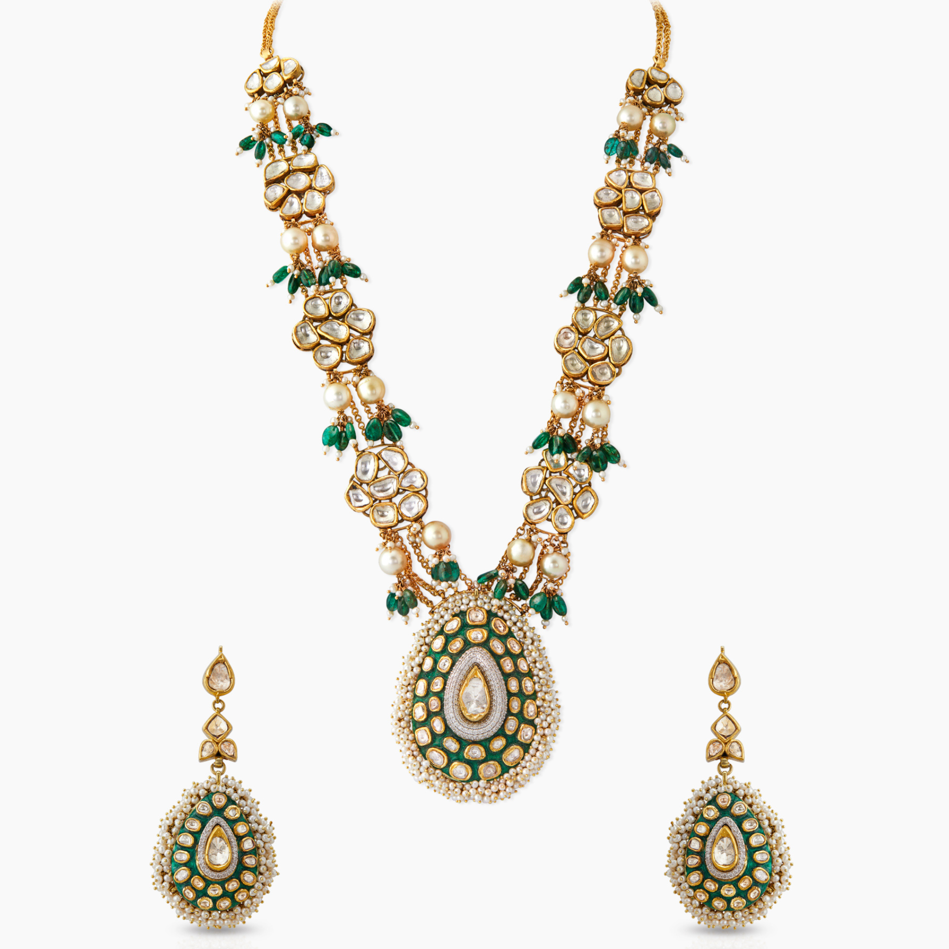 Long Emerald Kundan Haar