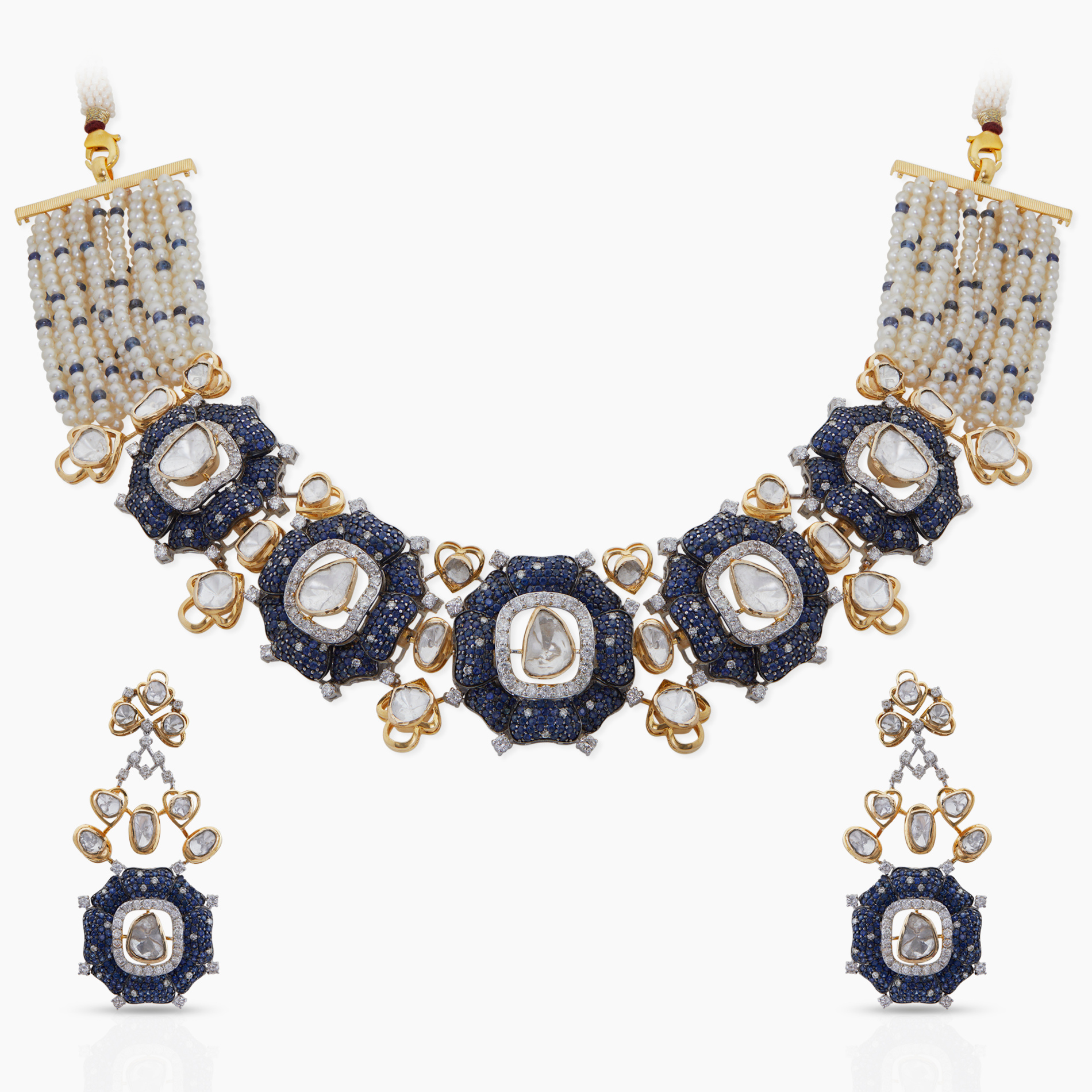 Sapphire Blossom Neckset