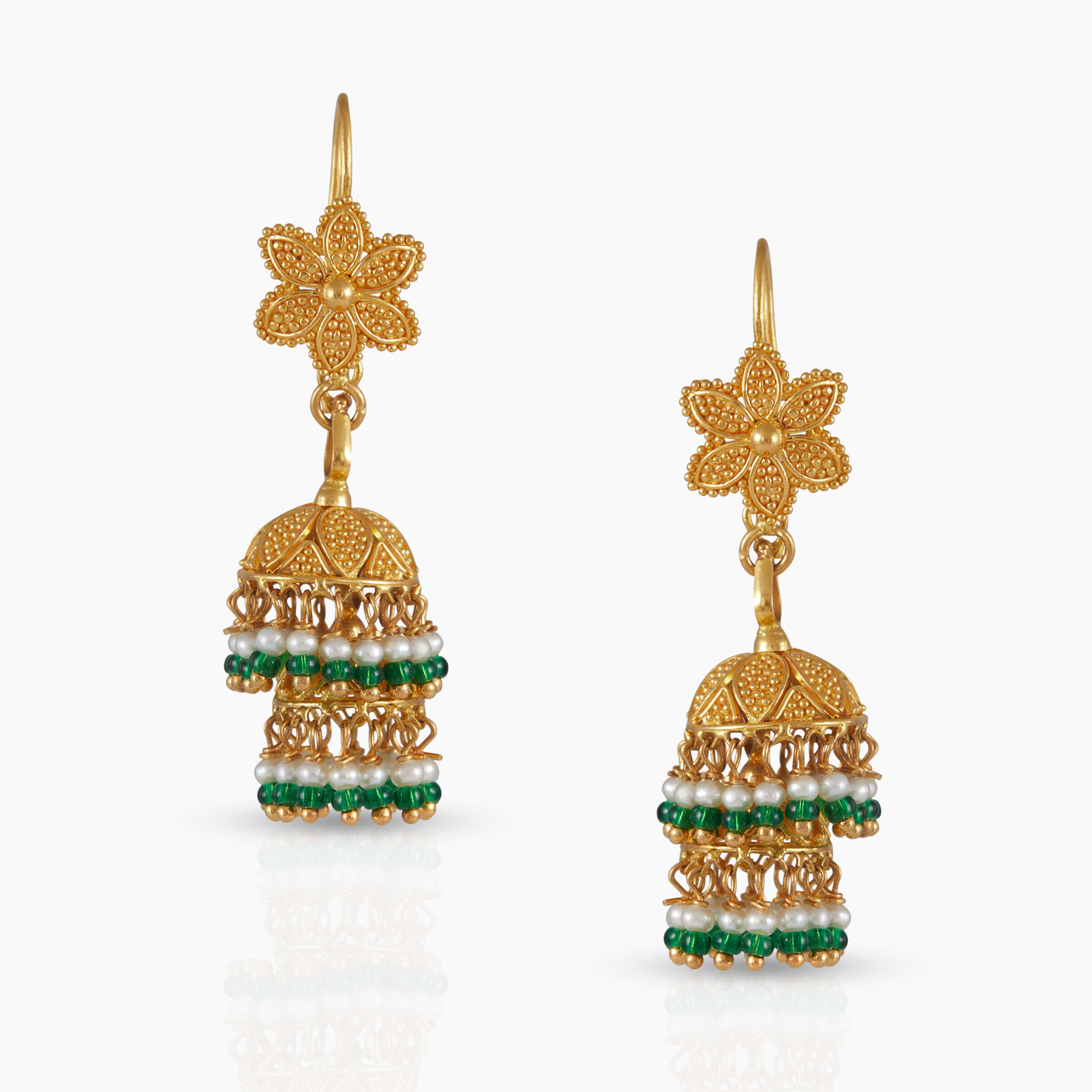 Gold Flower Jhumkis