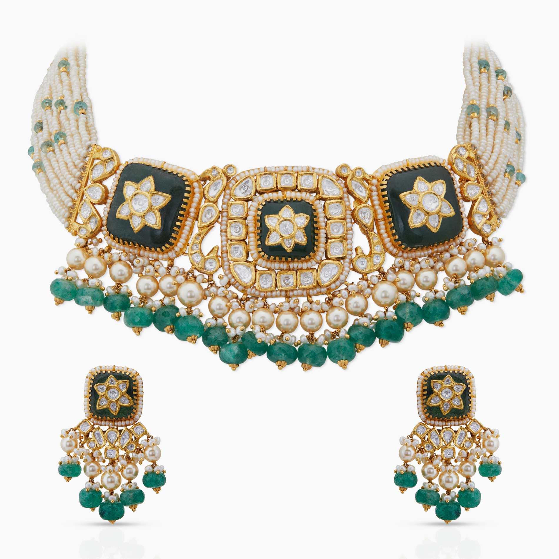 Green Stars Choker