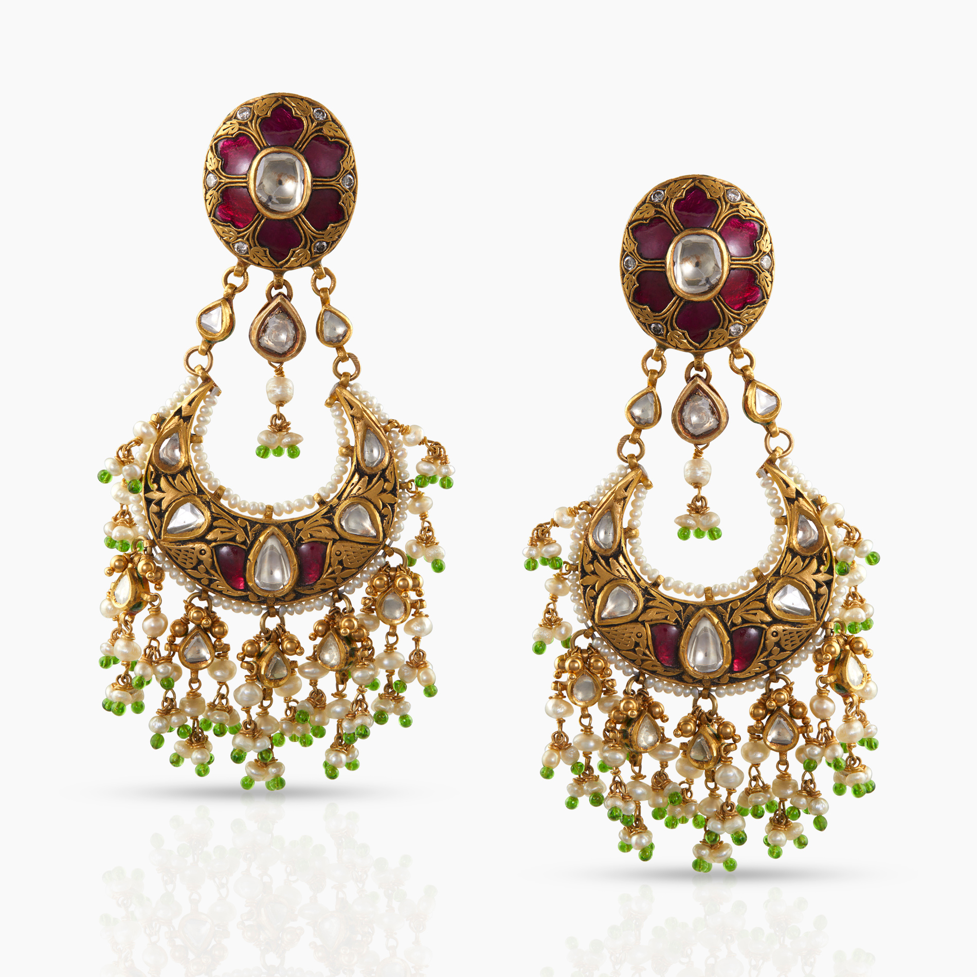 Ruby and Pearl Chandbali