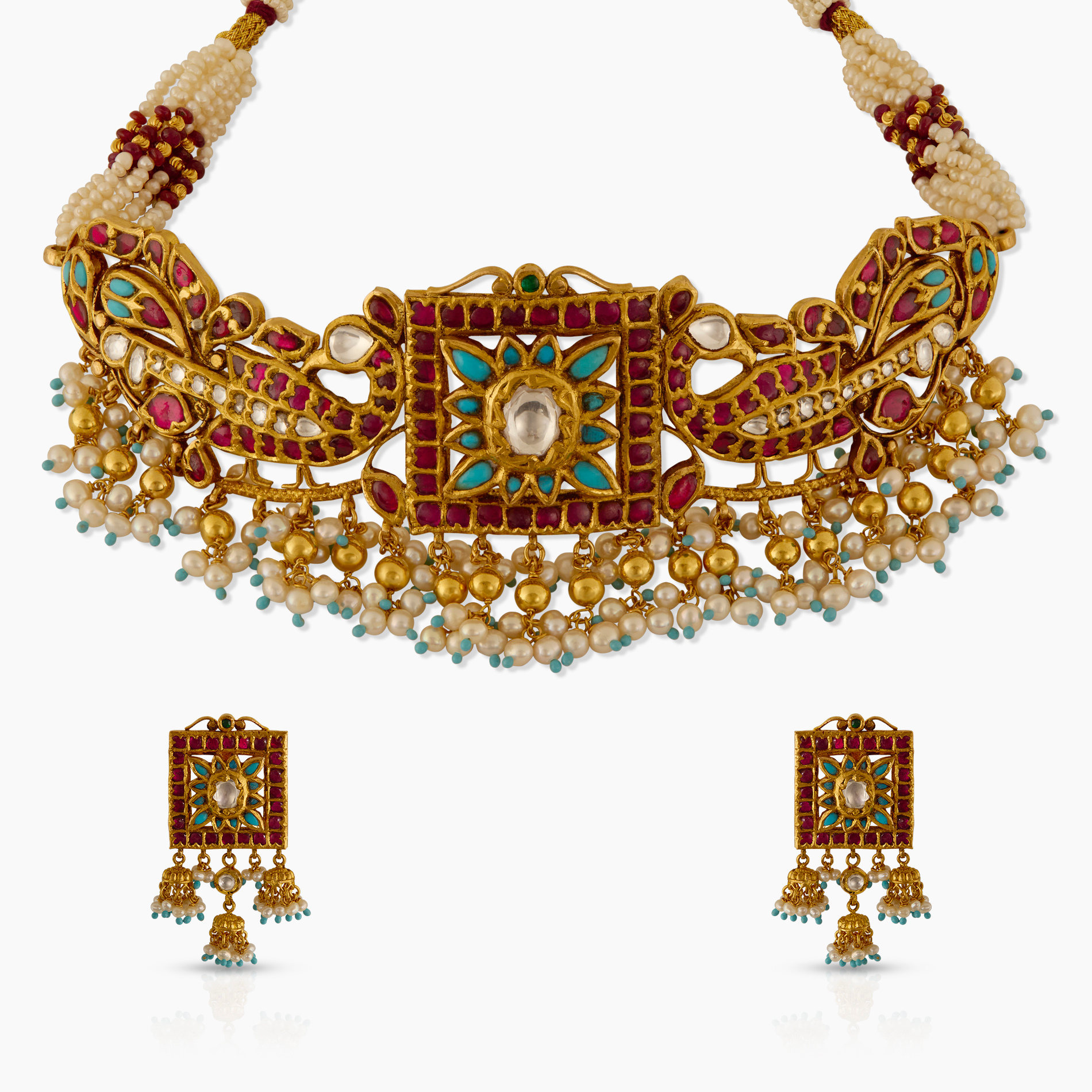 Peacock Portrait Choker