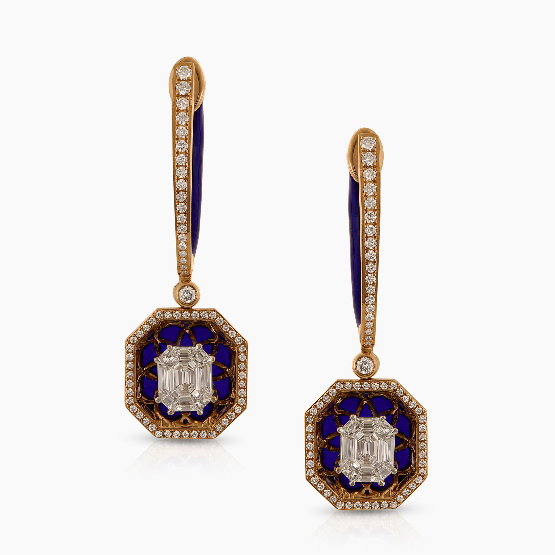 Blue Enamel Earrings