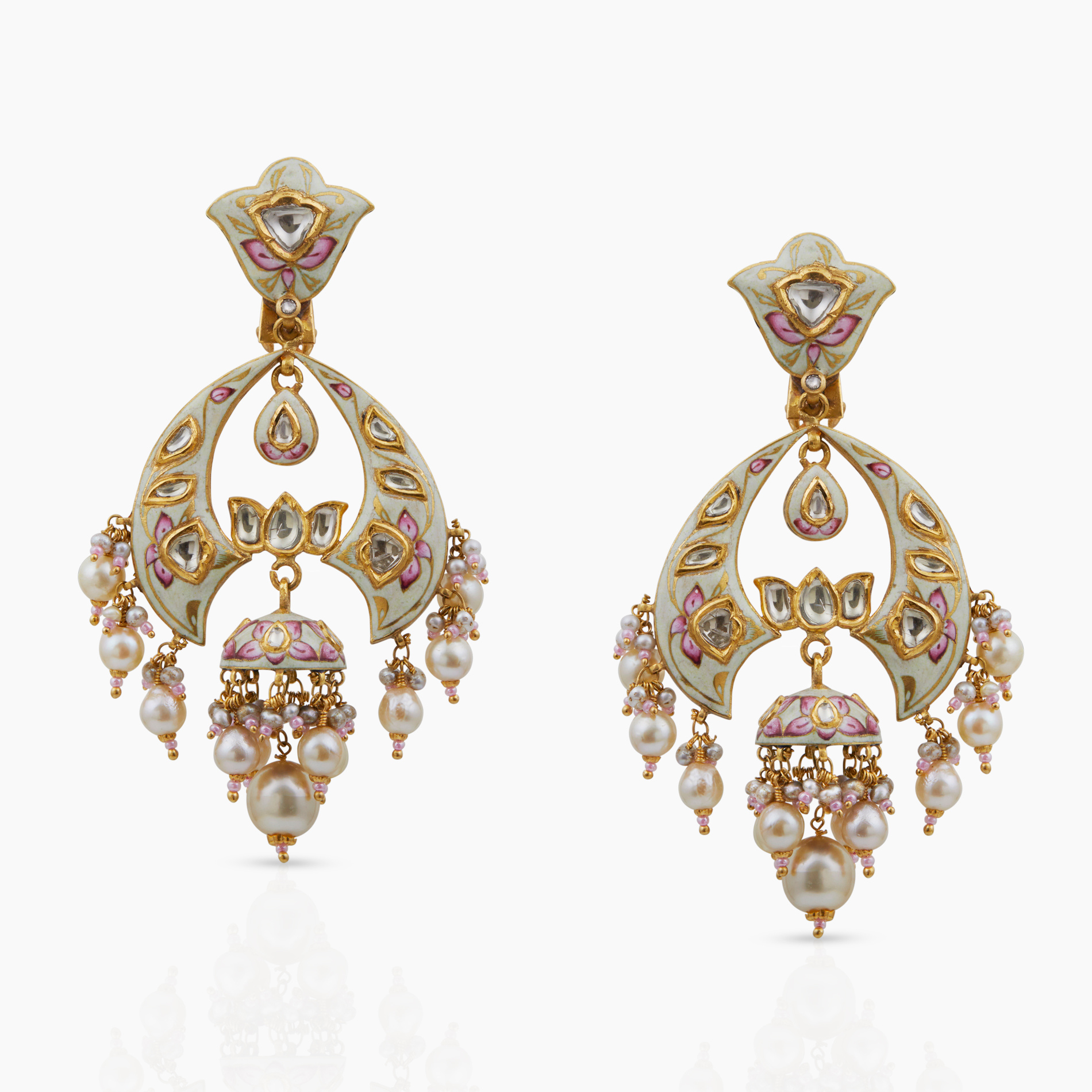 Petal Pulse Chandelier Jhumkas